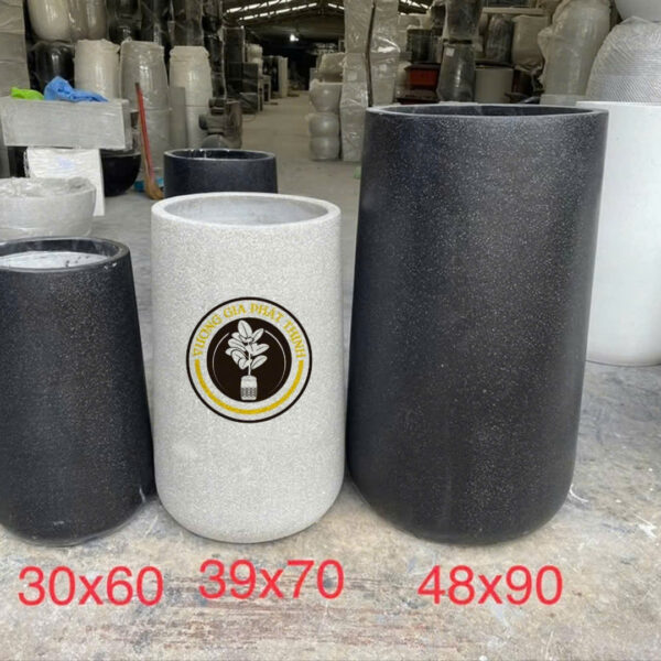 CHẬU ĐÁ MÀI TRỤ TRÒN BO ĐÁY